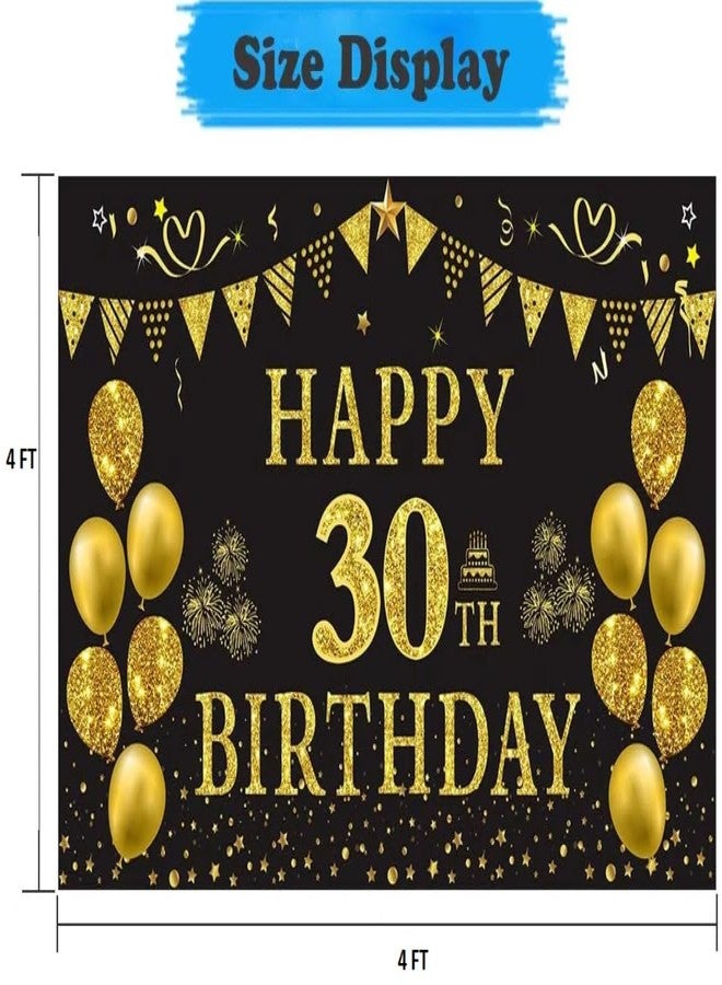 Theme My Party 30th Birthday Banner Backdrop For 30th Decoration For Girls/Boys - Image 2